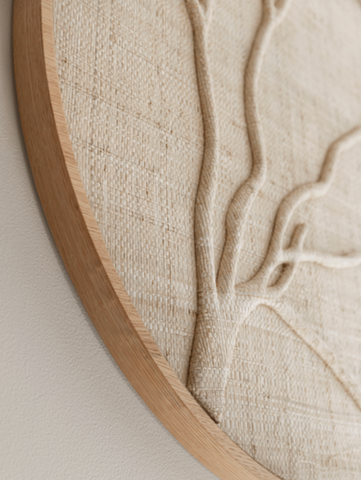 Wandpaneel Jungle Natural Palm Rond 85 cm Must Living