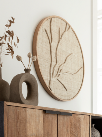 Wandpaneel Jungle Natural Palm Rond 85 cm Must Living