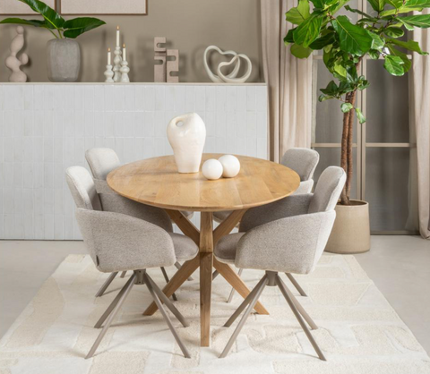 Eetkamerstoel Riverside Draaibaar Ecru Lifestyle Homecollection