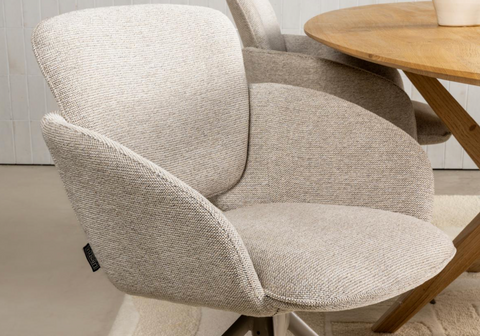 Eetkamerstoel Riverside Draaibaar Ecru Lifestyle Homecollection