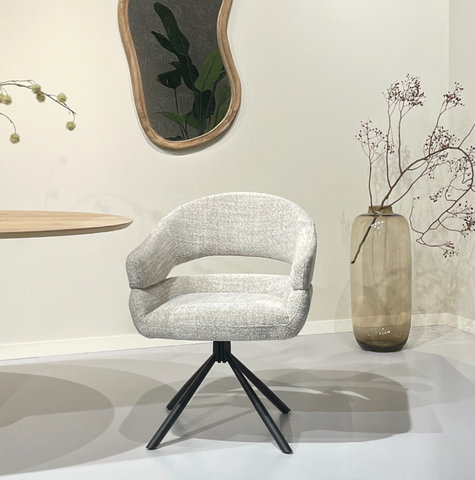 Eetkamerstoel Linn Bisque Beige Draaibaar (Set van 2) Livingfurn
