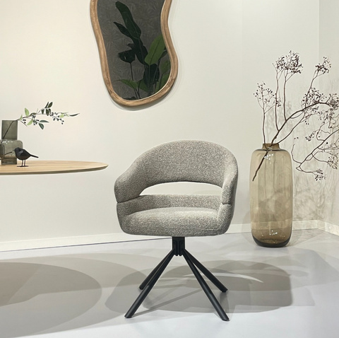 Eetkamerstoel (set van 2) Linn Draaibaar Taupe Bruin Livingfurn