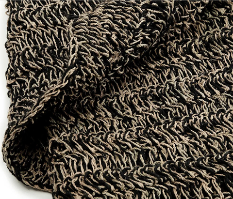 Vloerkleed Zeegras Naturel Zwart 100 cm Bazar Bizar