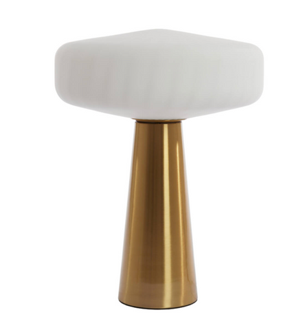 Tafellamp Pleat Mat Wit Goud Ø40x53 cm Light & Living