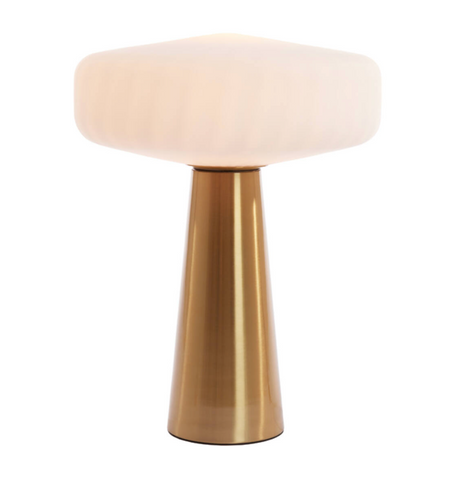 Tafellamp Pleat Mat Wit Goud Ø40x53 cm Light & Living