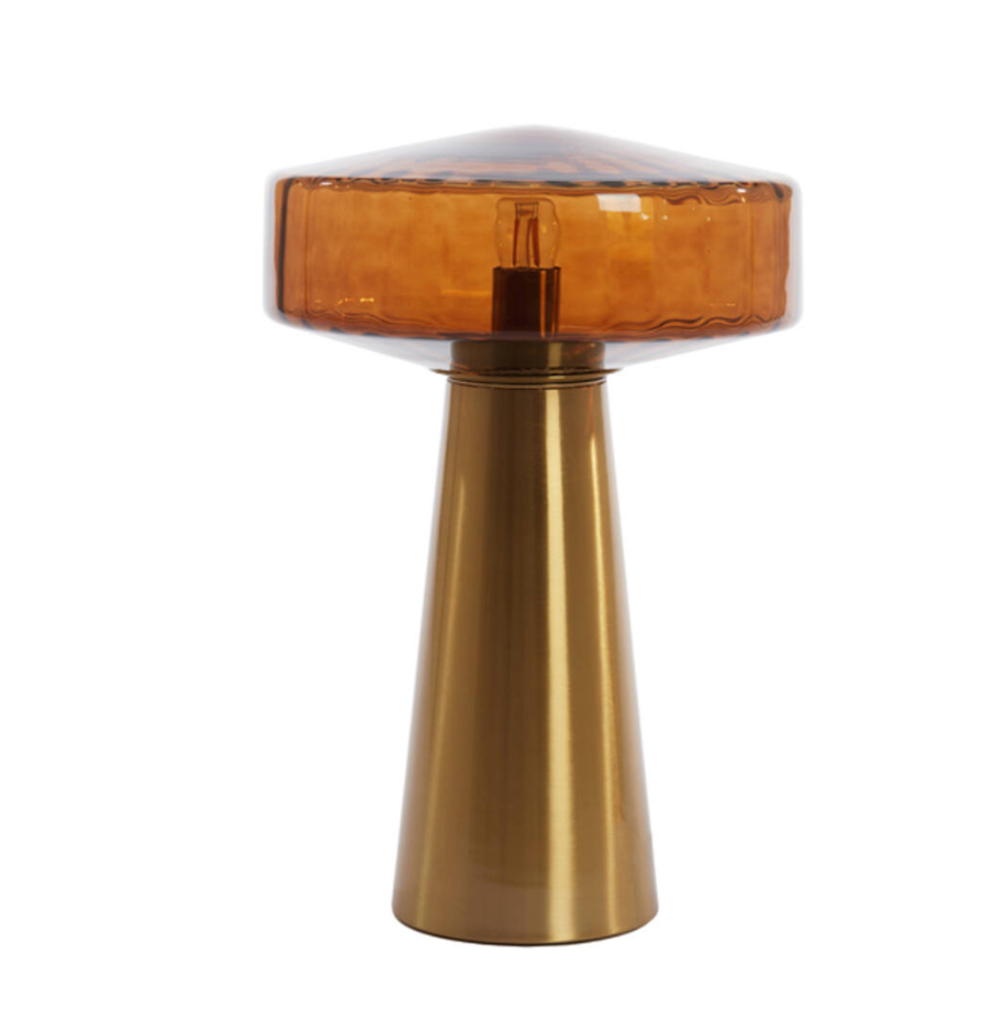 Tafellamp Pleat Bruin Goud Ø30x45 cm Light & Living