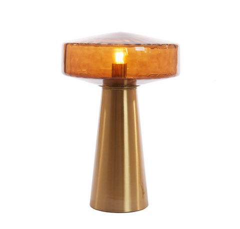 Tafellamp Pleat Bruin Goud Ø30x45 cm Light & Living