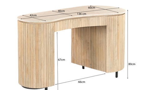 Bureau Dexter Organisch Mangohout Marmer Brix