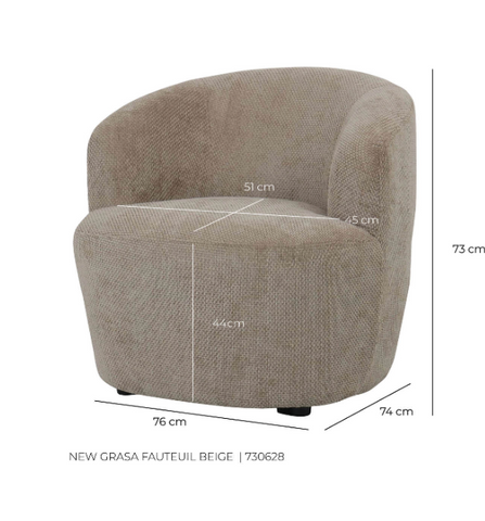 Fauteuil New Grasa Beige Eden 4 PTMD