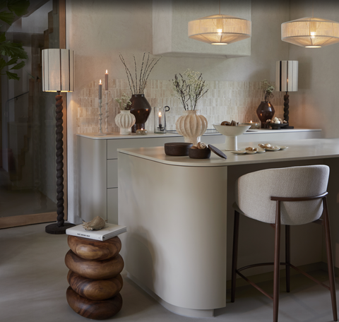 Barkruk Aluko Crème+Bruin Light & Living set van 2