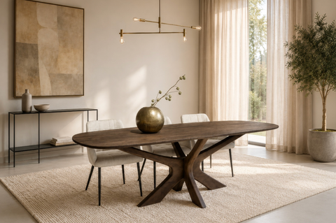 Eettafel Brix Montreaux Bruin Deens ovaal 250 cm Livingfurn