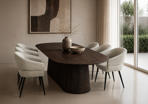 Eettafel Salvator Walnut Ovaal 300 cm Livingfurn