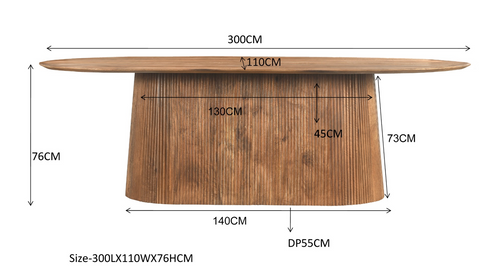 Eettafel Salvator Ovaal 300 cm Livingfurnn