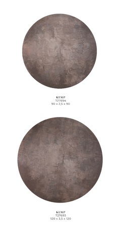 Canvas Schilderij Kemp Brown Rond Ø90 cm PTMD