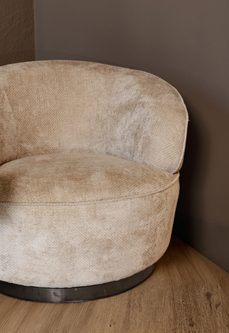 Filou fauteuil beige met 2 Ebe bijzettafels cadeau – PTMD