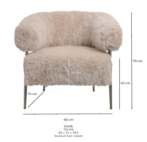 Fauteuil Hair Crème PTMD