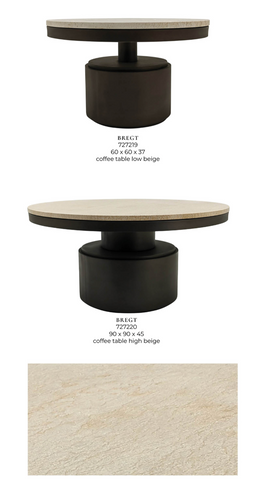 Salontafel Bregt Beige Marmer Rond 60 cm – PTMD