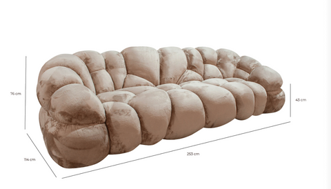 Bank Nubibus Beige 3-Zits 253 cm PTMD