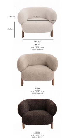 Fauteuil Nomy Taupe Opulence 8 PTMD