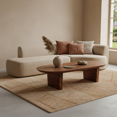 Salontafel Bullnose Bruin Mangohout 140 cm Raw Materials