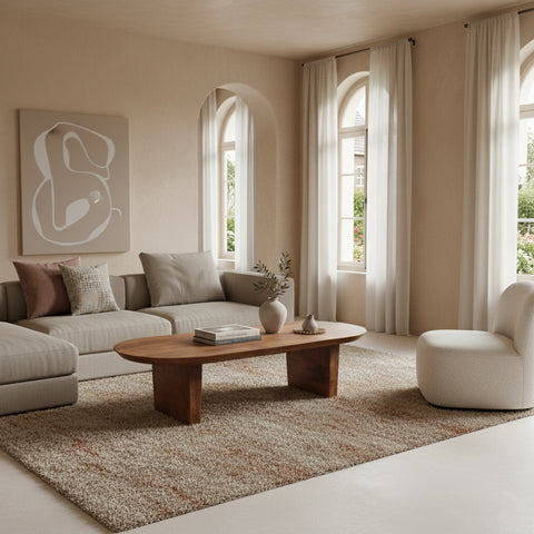 Salontafel Bullnose Bruin Mangohout 140 cm Raw Materials