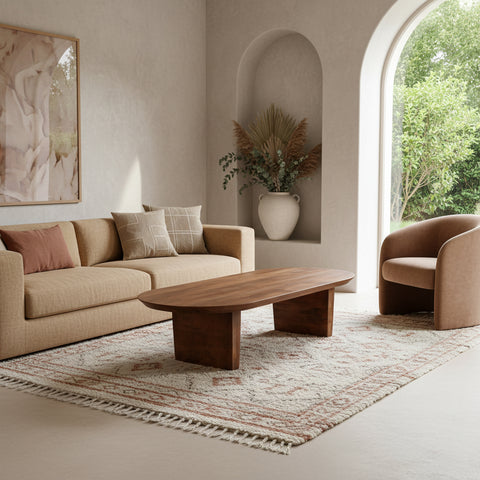 Salontafel Bullnose Bruin Mangohout 140 cm Raw Materials