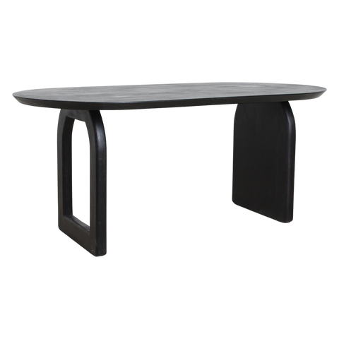 Eettafel Bullnose Mangohout Zwart Mix 180 cm Raw Materials