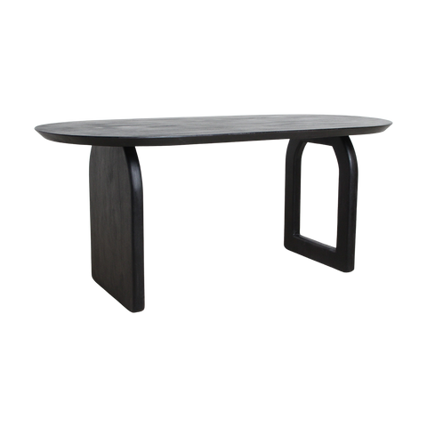 Eettafel Bullnose Mangohout Zwart Mix 180 cm Raw Materials