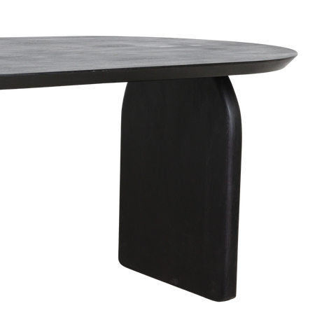 Eettafel Bullnose Mangohout Zwart Mix 180 cm Raw Materials