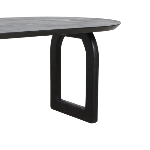 Eettafel Bullnose Mangohout Zwart Mix 180 cm Raw Materials
