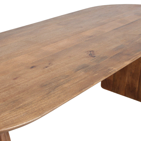 Eettafel Bullnose Mangohout Bruin 200 cm Raw Materials