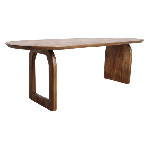 Eettafel Bullnose Bruin 240 cm Mixonderstel Raw Material