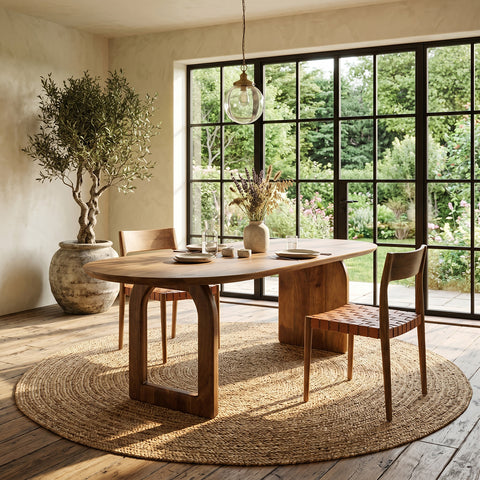 Eettafel Bullnose Bruin 240 cm Mixonderstel Raw Material