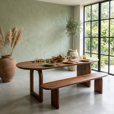Eettafel Bullnose Bruin 240 cm Mixonderstel Raw Material