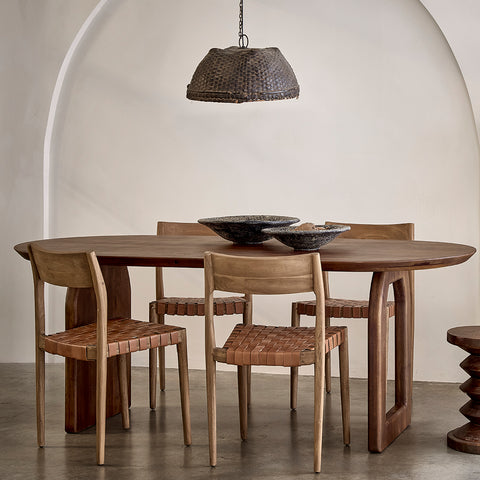 Eettafel Bullnose Bruin 240 cm Mixonderstel Raw Material