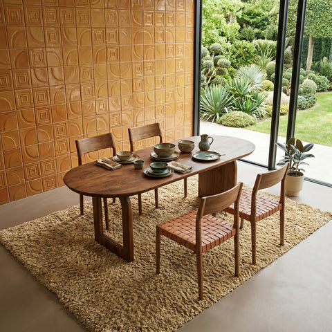 Eettafel Bullnose Bruin 240 cm Mixonderstel Raw Material