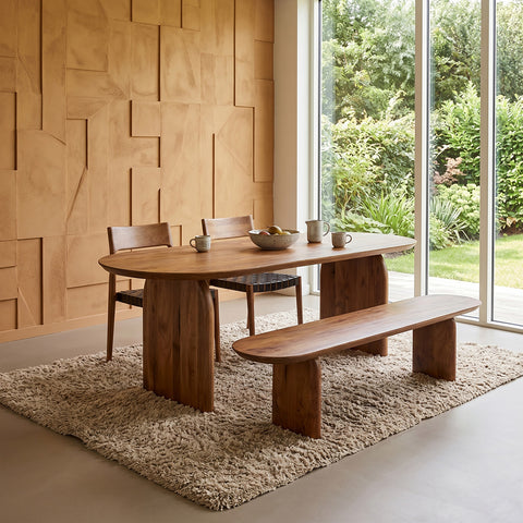 Eettafel Bullnose Mangohout Bruin 240 cm Raw Materials