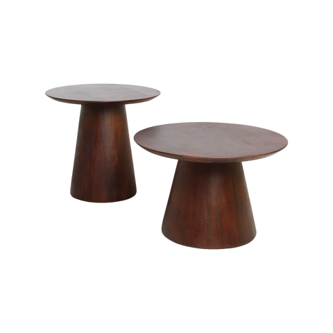 Bijzettafel Bullnose Cone Mangohout Ø 55 cm Raw Materials