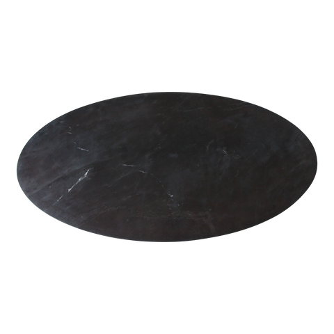 Salontafel Ovaal Marmer Zwart Mangohout 120 cm Raw Materials