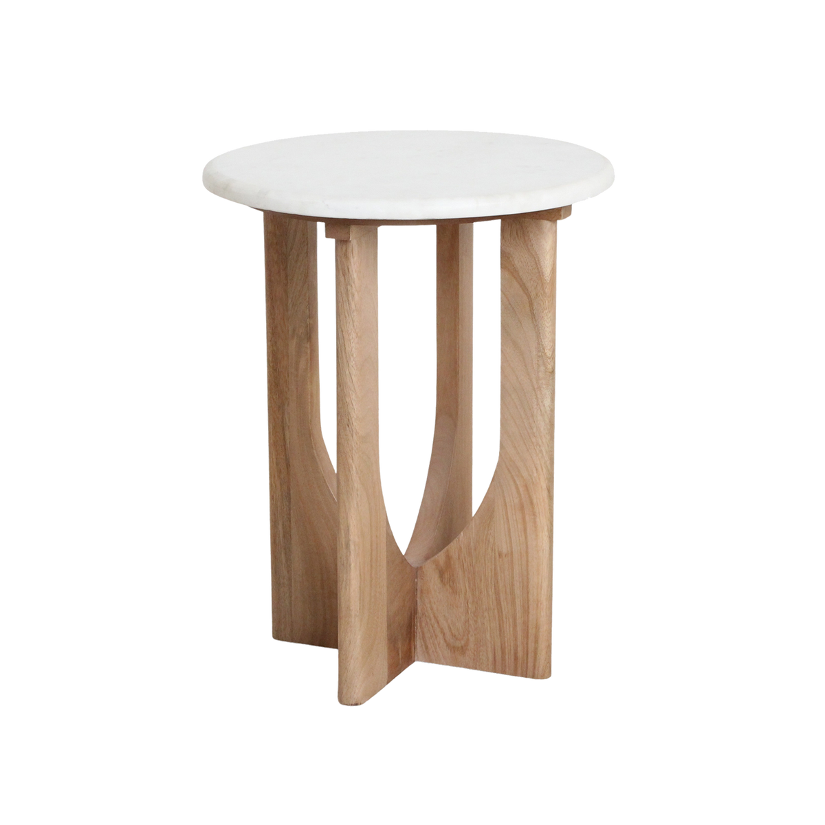 Bijzettafel Kuching Rond Marmer Wit 30 cm Raw Materials