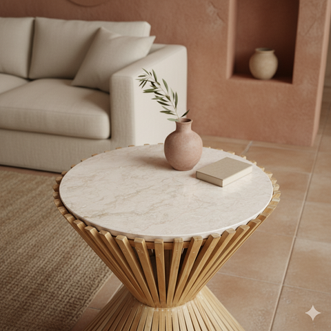 Bijzettafel Infinity Zandloper Marmer Raw Material