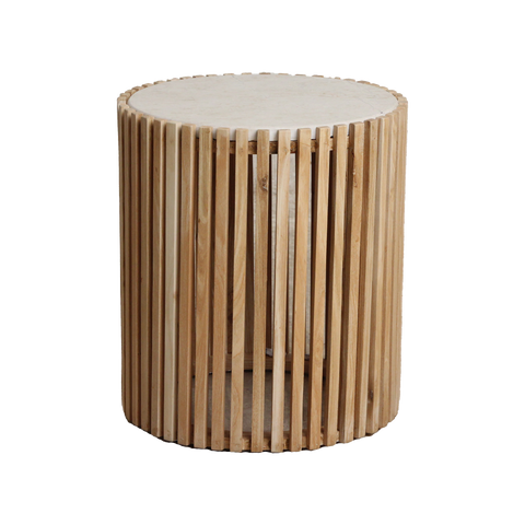 Bijzettafel Infinity Rond Marmer Wit Raw Material