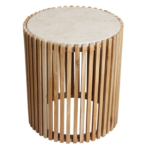 Bijzettafel Infinity Rond Marmer Wit Raw Material