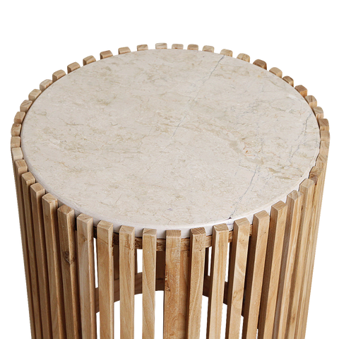 Bijzettafel Infinity Rond Marmer Wit Raw Material