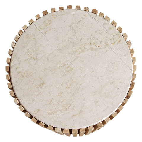 Bijzettafel Infinity Rond Marmer Wit Raw Material