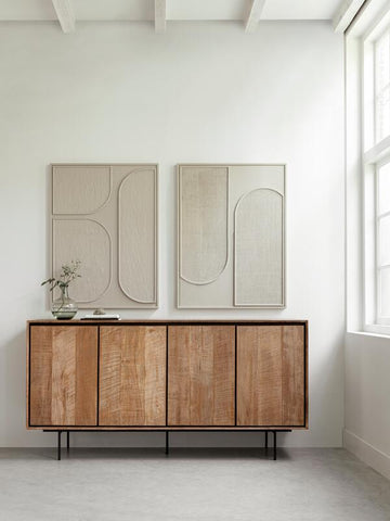 Panel de pared Elyn Crema pequeño, 102x76x4 cm, yute crema