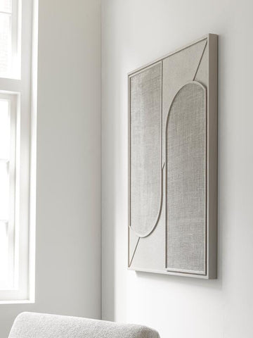Panel de pared Elyn Crema pequeño, 102x76x4 cm, yute crema