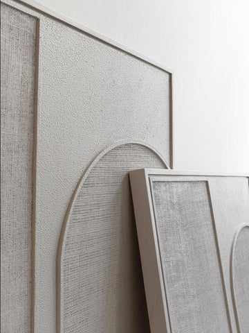 Panel de pared Elyn Crema pequeño, 102x76x4 cm, yute crema