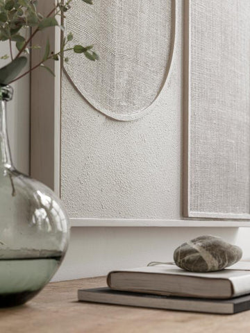 Panel de pared Elyn Crema pequeño, 102x76x4 cm, yute crema