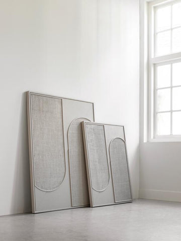 Panel de pared Elyn Crema pequeño, 102x76x4 cm, yute crema